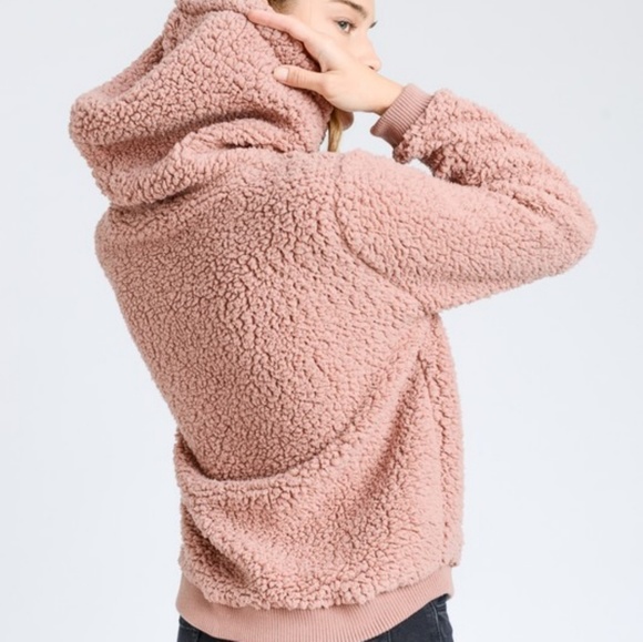 Teddy faux fur Hoodie Sweater Sherpa - Picture 2 of 4